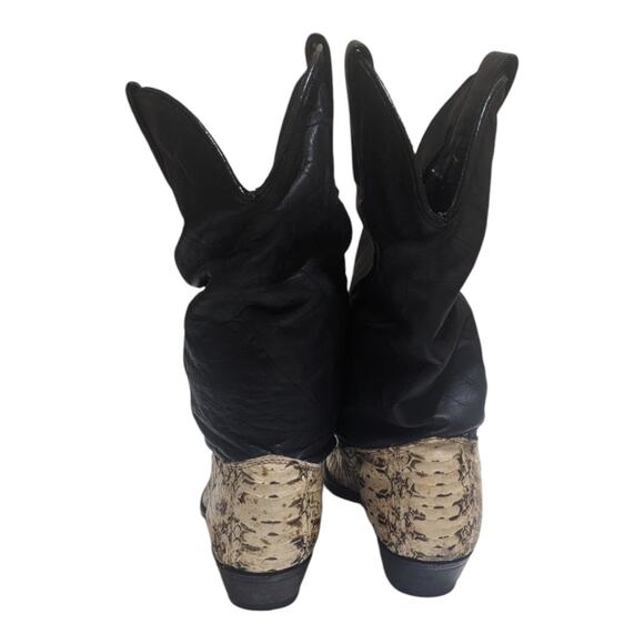 Capezio Womens Ivory Brown Python Leather Western Boots Size 8N Cowgirl Narrow - Picture 4 of 8